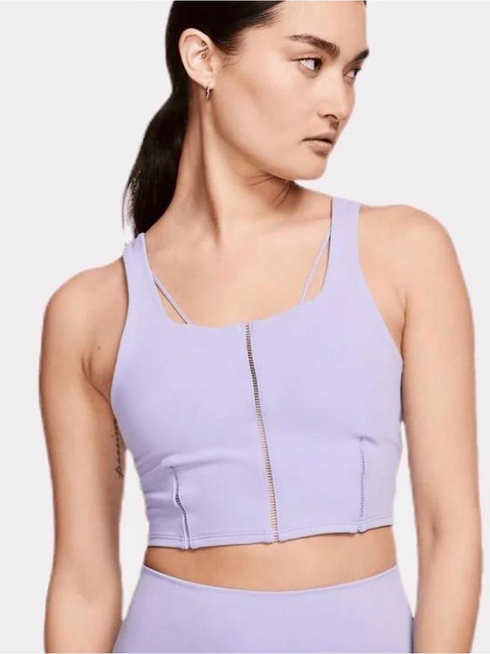 White Nike Yoga Crop Top Luxe Infinalon